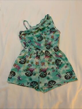 Disney Aqua Floral & Character One-Shoulder Romper (Encanto)